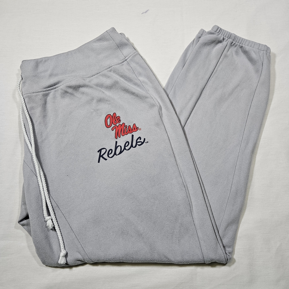 Ole Miss Rebels Women's Sweatpants Fleece Gray Large Sideline Apparel